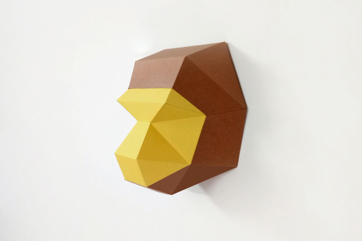DIY Monkey Trophy - 3d papercraft example image 1