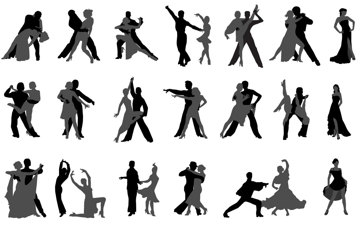 Dancing couples silhouette example image 1