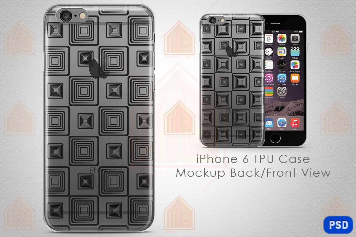 iPhone 6 TPU Case Mockup Back-Front View example image 1