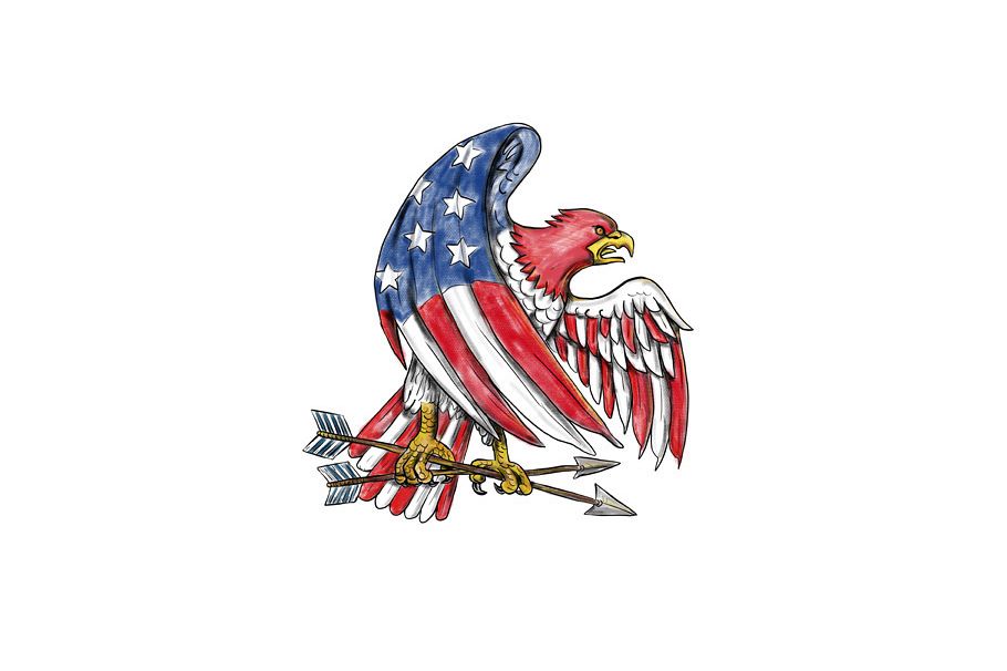 American Eagle Stars and Stripes Flag Tattoo example image 1