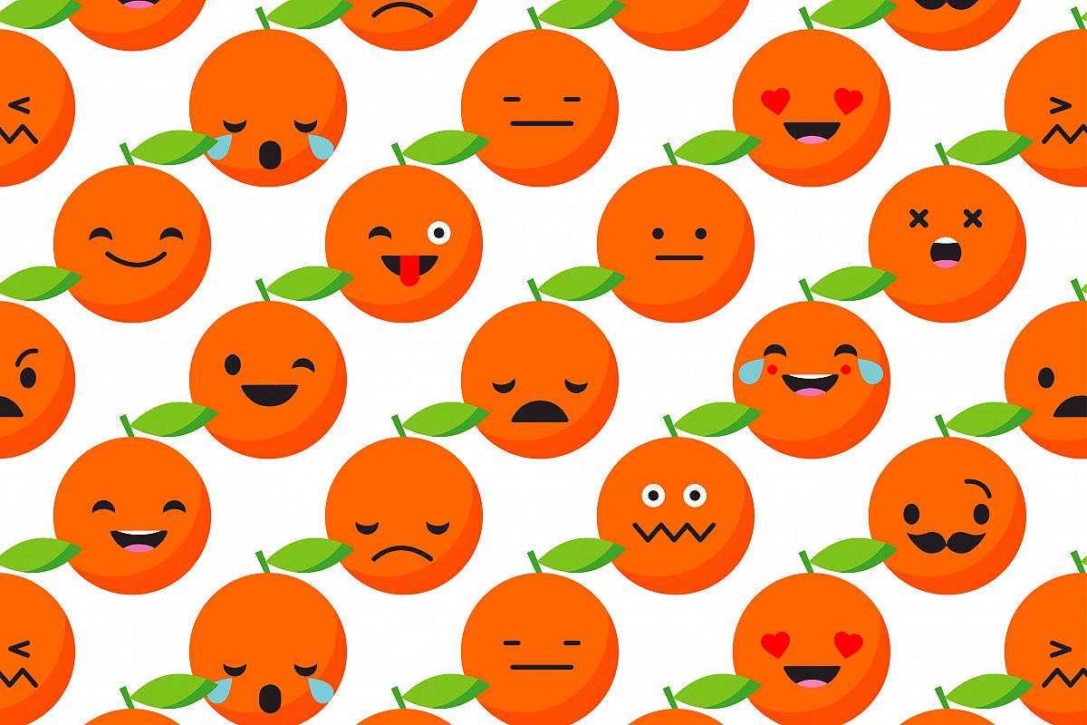 Seamless background with Orange emotions. Vector illustration. example image 1