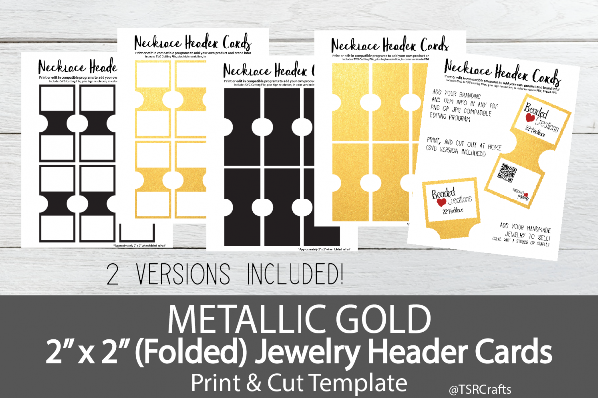 Jewelry Header Cards for Necklace - Metallic Gold example image 1