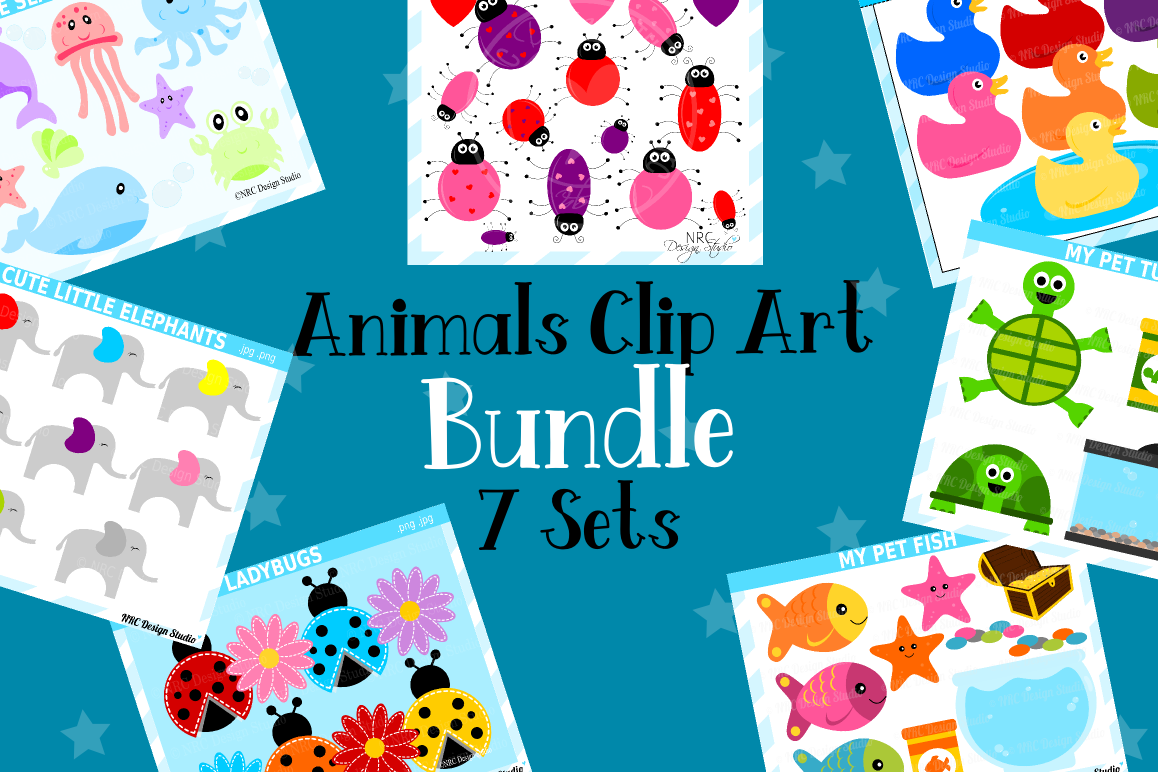 Animals Clipart Graphics Bundle, Illustrations, Clipart example image 1