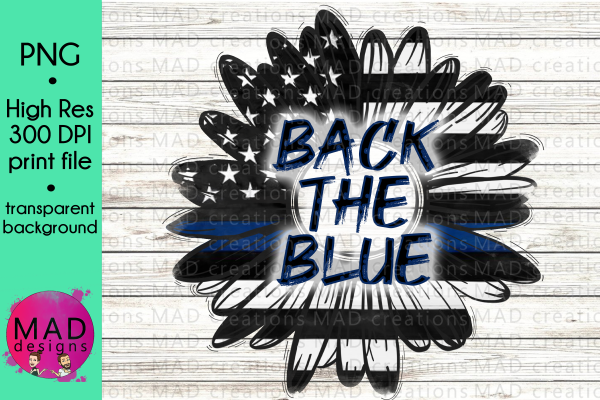 Thin Blue Line - Rustic Sunflower - Back The Blue - Police example image 1
