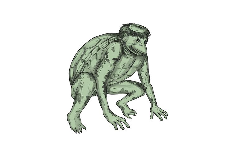 Kappa Monster Crouching Tattoo example image 1