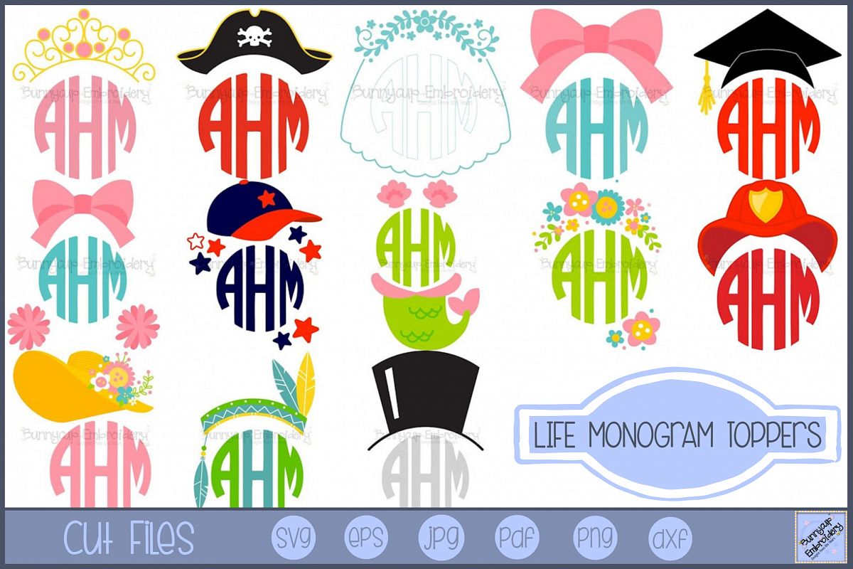 Download Life Monogram Toppers 13 Svg Clipart Printable Files