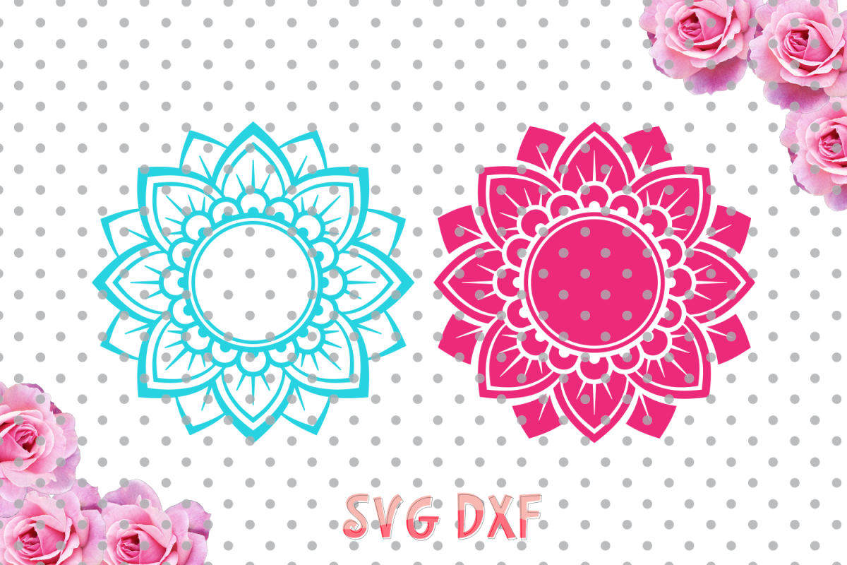 Flower Mandala Svg and DXF cutting file, flower Designs ...