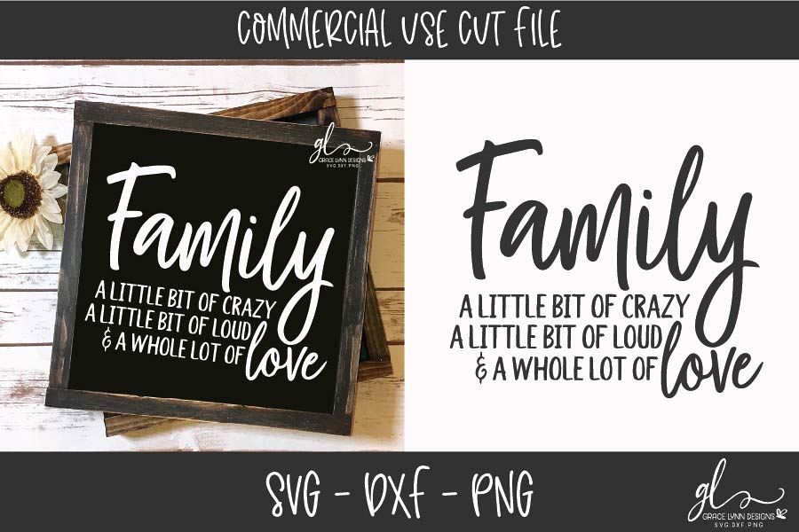 Family Sign - Digital Cut File - SVG, DXF & PNG example image 1