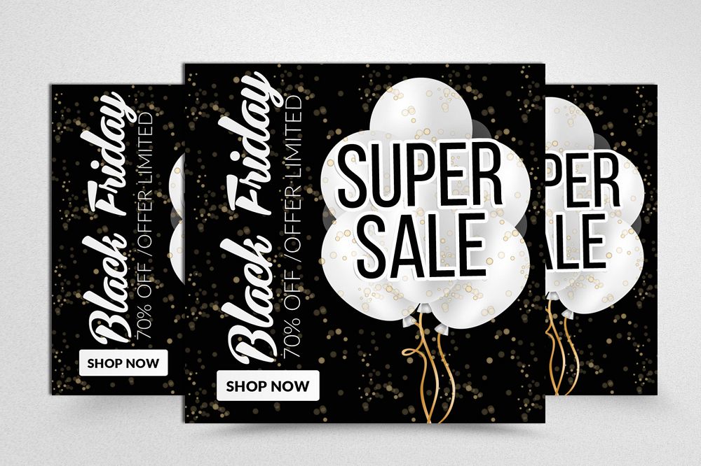 Black Friday Sale Banner Banner Templates example image 1