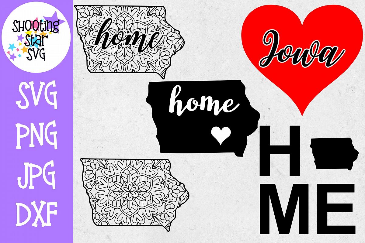Iowa US State SVG Decal Bundle - 50 States SVG example image 1