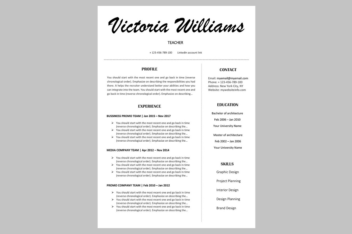 Creative resume template / CV example image 1
