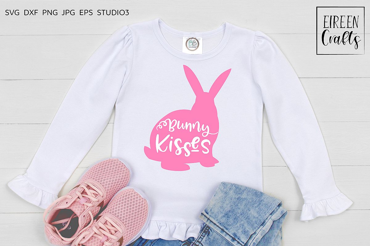 Bunny kisses SVG - cut file for Cricut & Silhouette example image 1