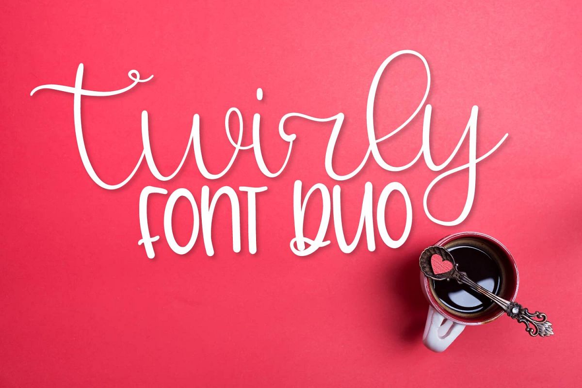 Twirly Font Duo - A Fun Hand Lettered Script & Print Pair example image 1