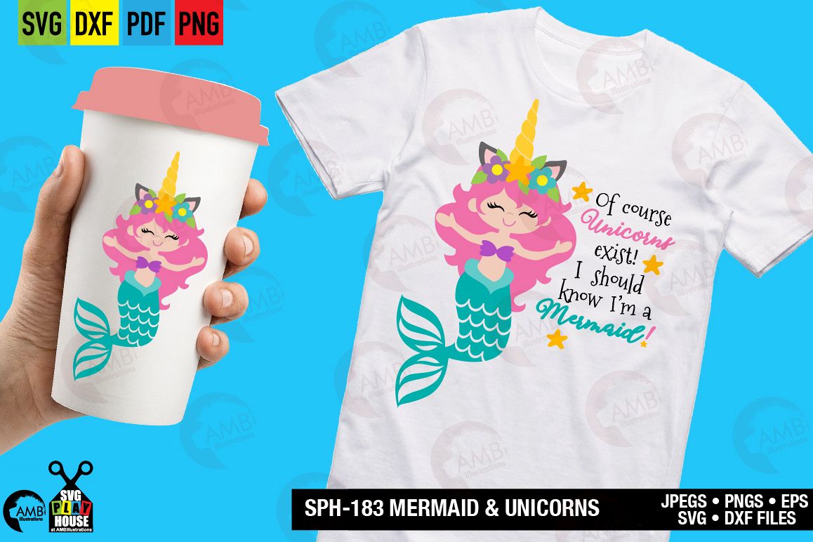 Mermaid and unicorns svg SPH-183 example image 1