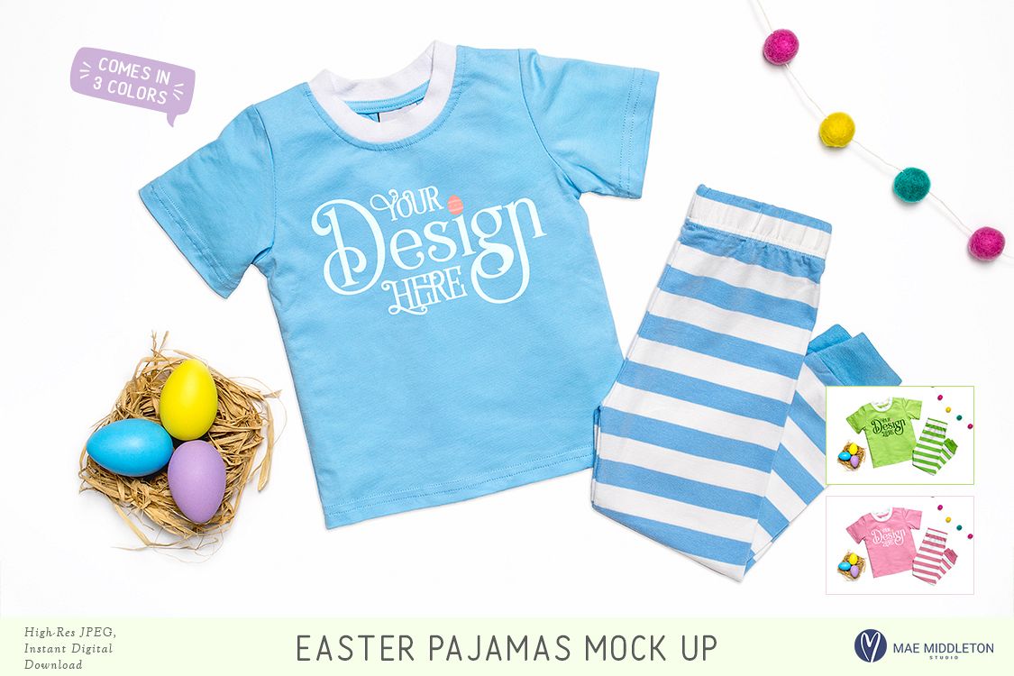 Easter Pajamas Mock up example image 1