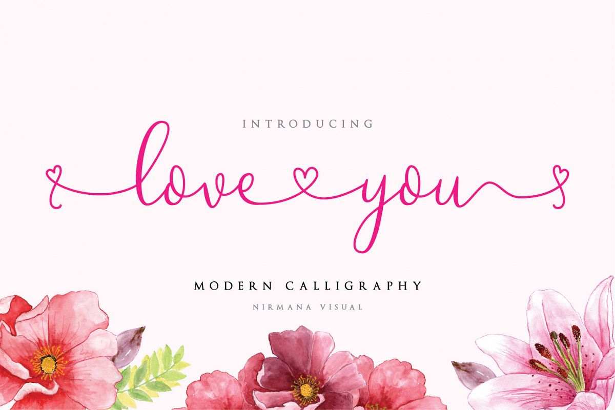 Loveyou - Romantic Font example image 1