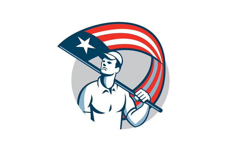American Tradesman Holding USA Flag Circle example image 1