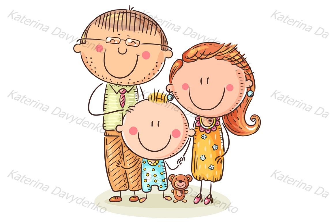 Happy family with one child example image 1