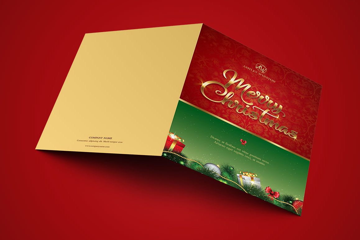 Happy Christmas Greeting Card Template example image 1