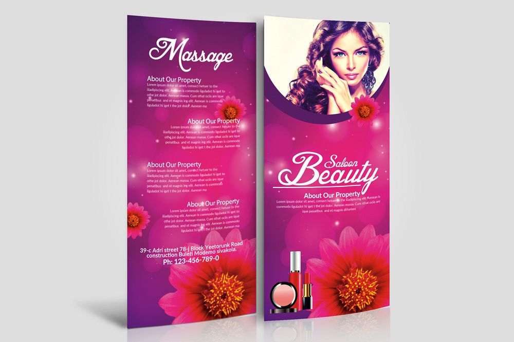 Beauty Salon Rack Card Template example image 1