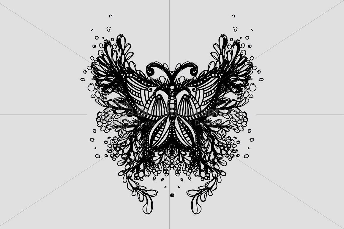 Beautiful Butterfly - Creative Scribble Style Insect example image 1