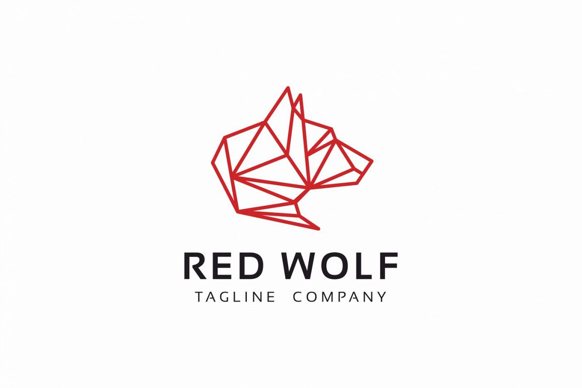 Red Wolf Logo (167910) Logos Design Bundles