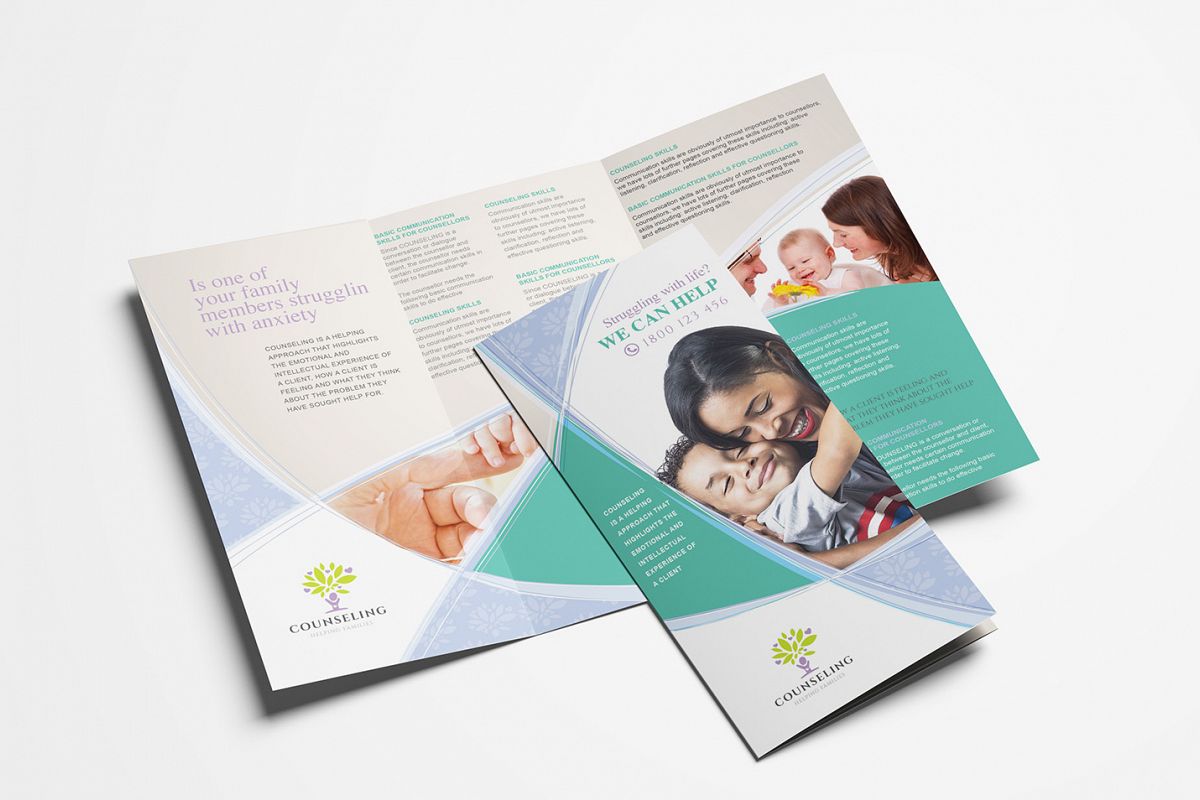 Counselling Service Tri-Fold Brochure Template example image 1
