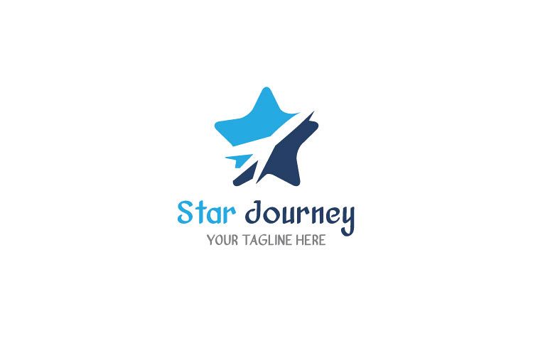 Airplane Star Travel Logo example image 1