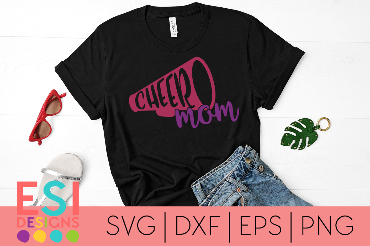 Cheer Mom SVG| Megaphone Design | SVG, DXF, EPS, PNG example image 1