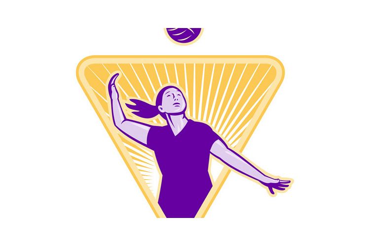 Volleyball Player Serve Ball Front example image 1