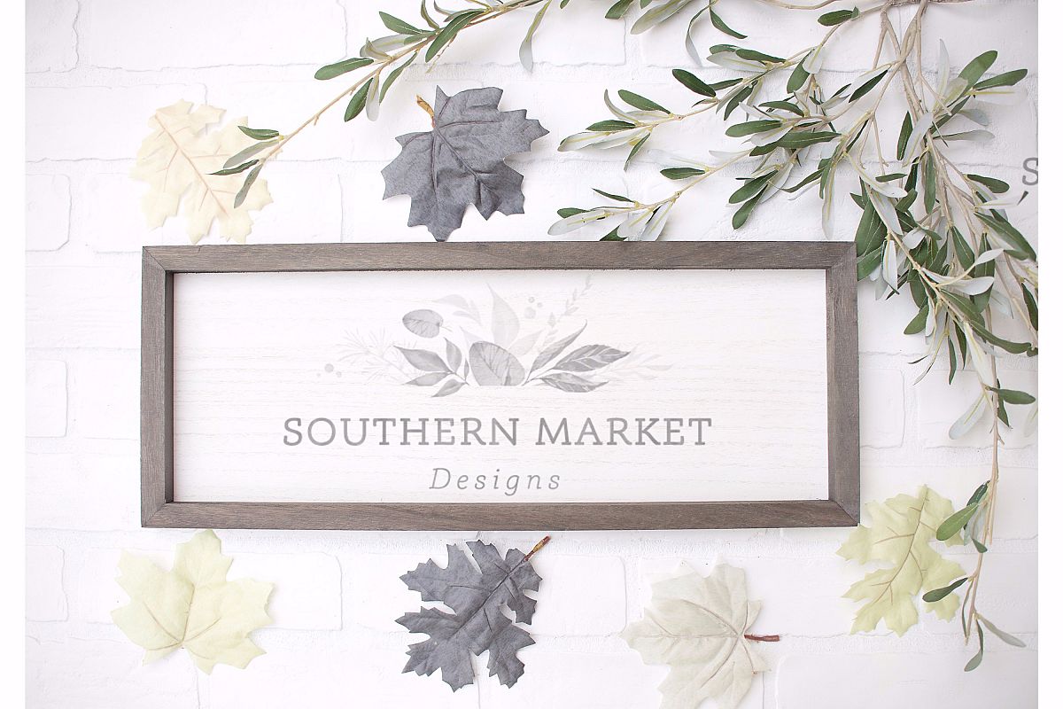 Fall Wood Framed Sign 9x20 Mock Up Photo Stock Photography example image 1