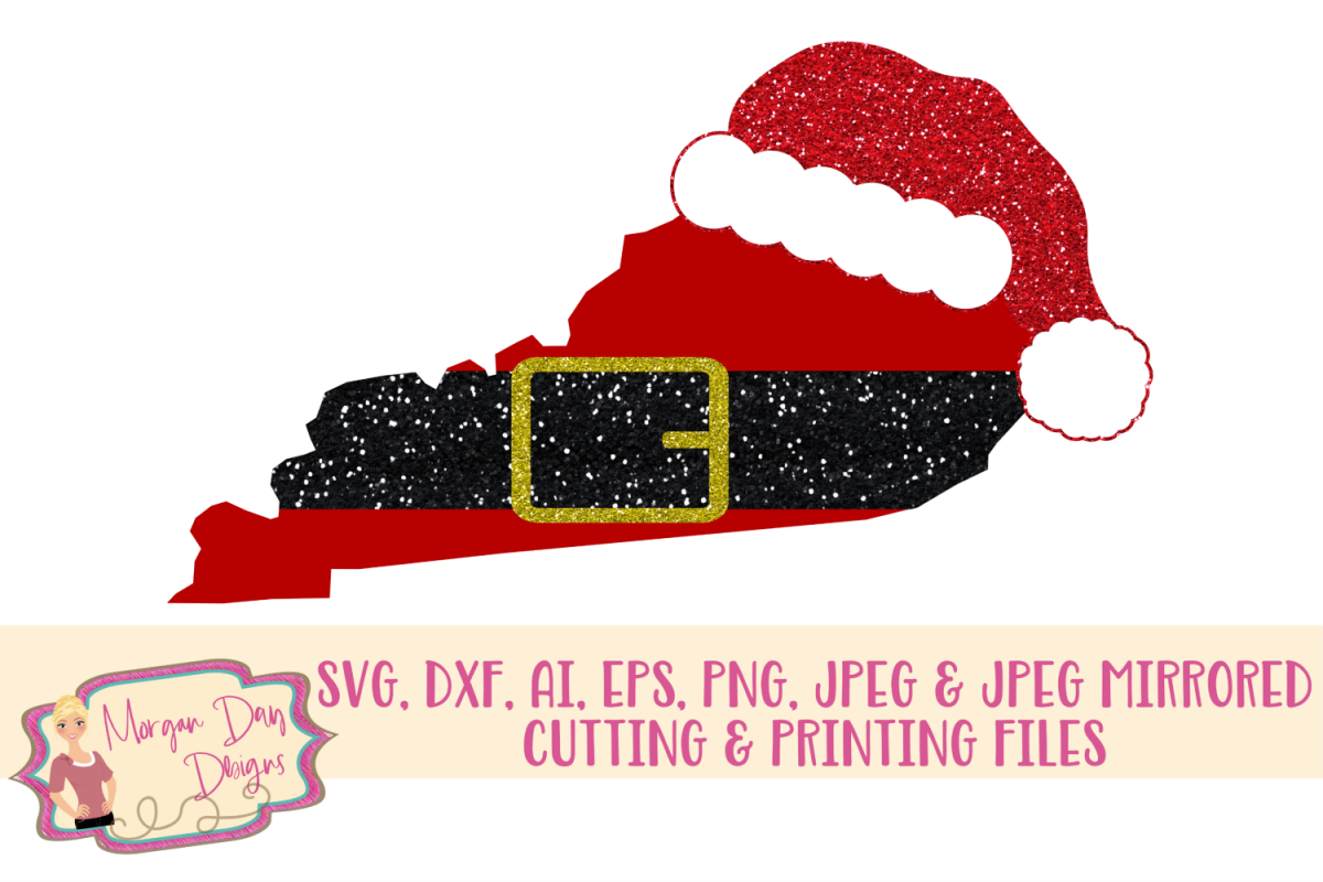 Kentucky Santa SVG, DXF, AI, EPS, PNG, JPEG example image 1