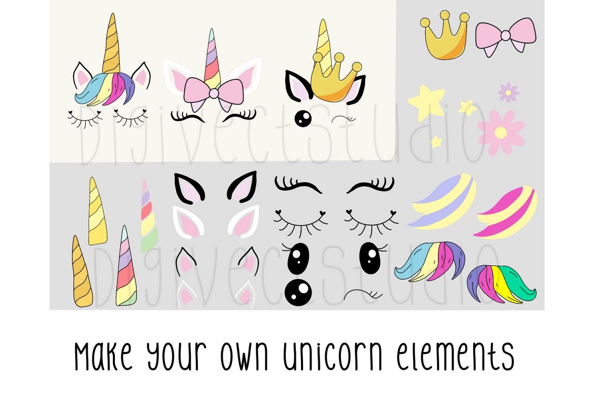 Create your own unicorn - PNG - SVG example image 1
