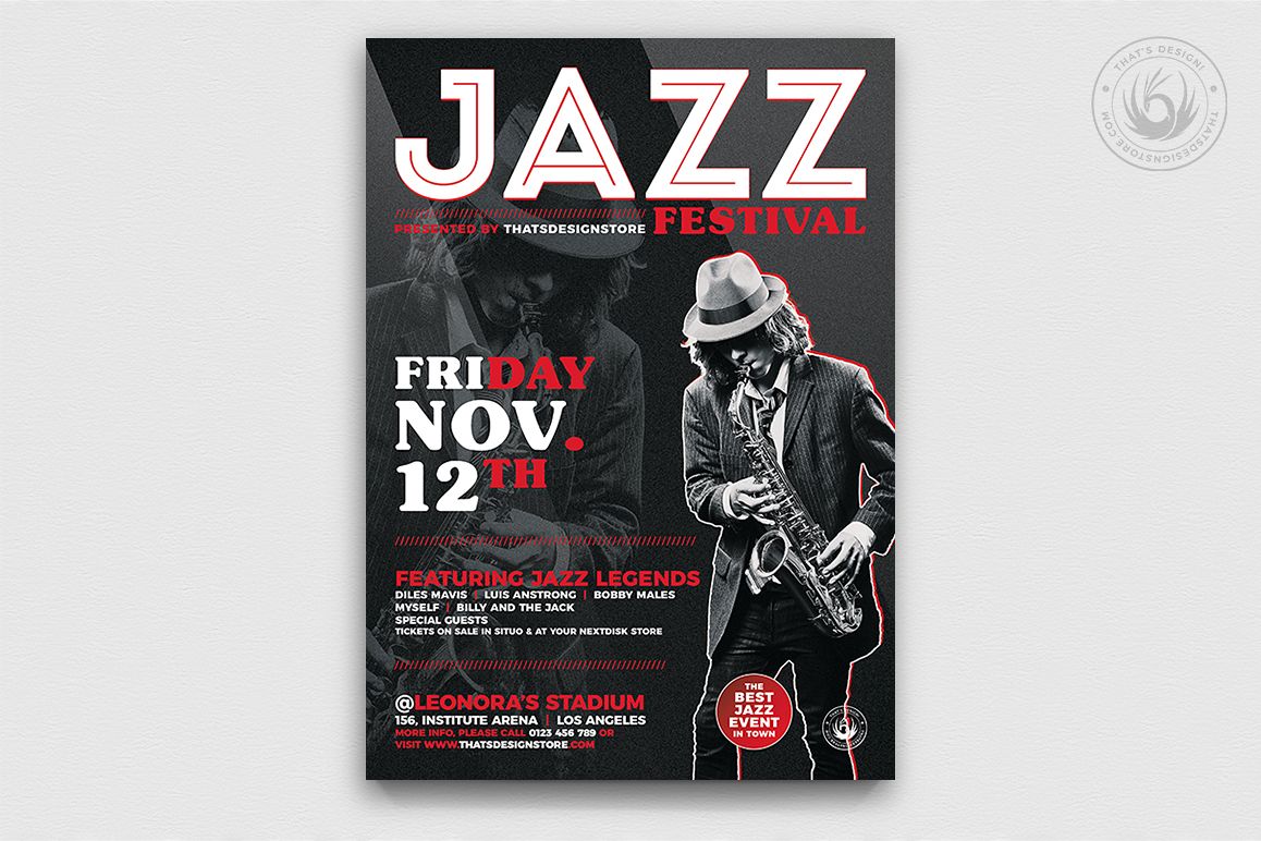 Jazz Festival Flyer Template V3 example image 1