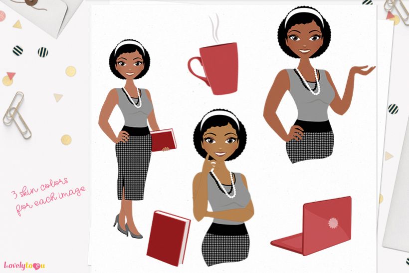 Woman business character clip art L104 Neve example image 1
