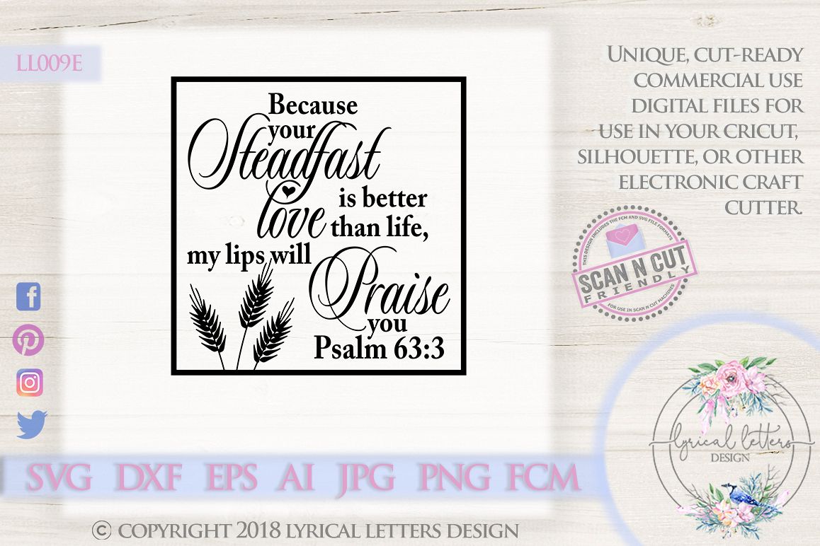 Steadfast Love is Better Than Life Psalm 63 SVG DXF LL009E example image 1