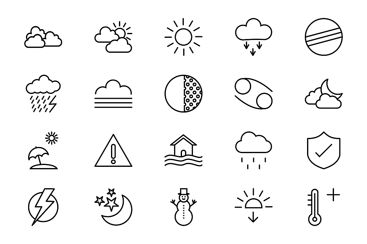Set Of Weather And Season Icons example image 1