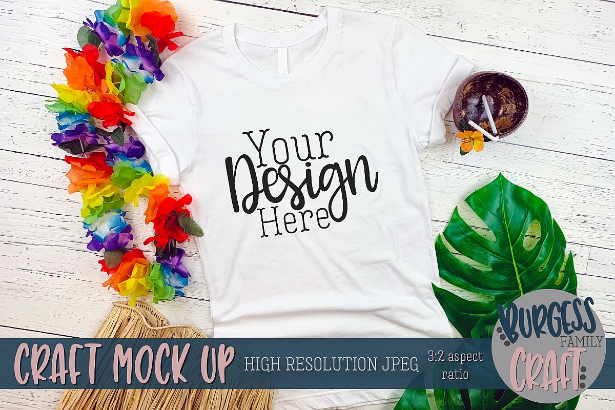 Beach white shirt Craft mock up | High Resolution JPEG example image 1