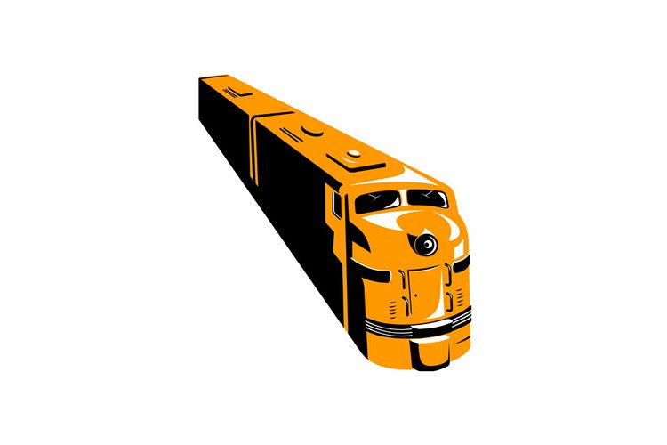 Diesel Train High Angle Retro example image 1