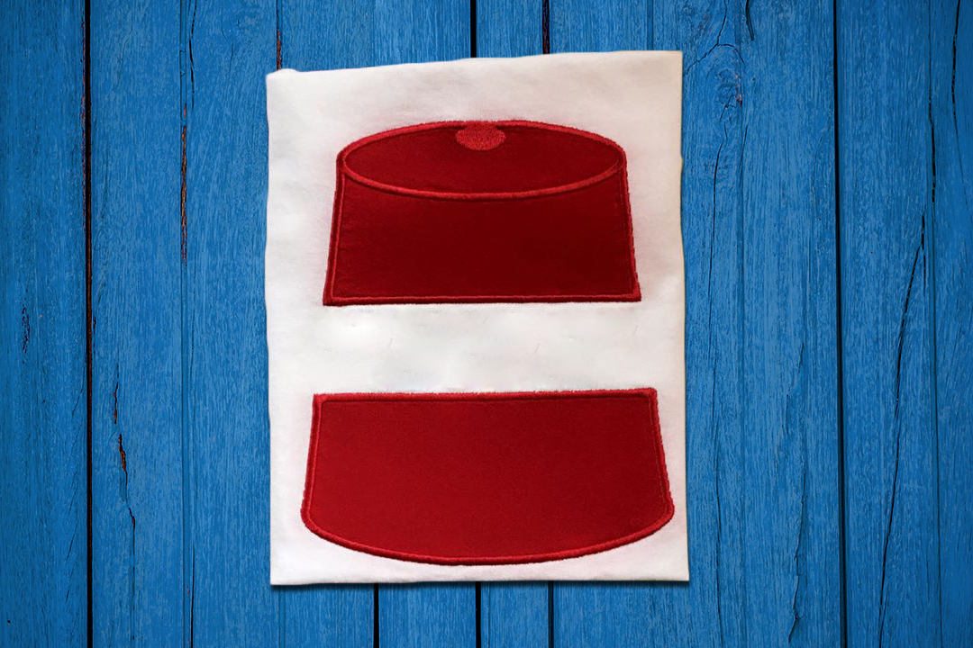 Fez Hat Split Applique Embroidery Design example image 1