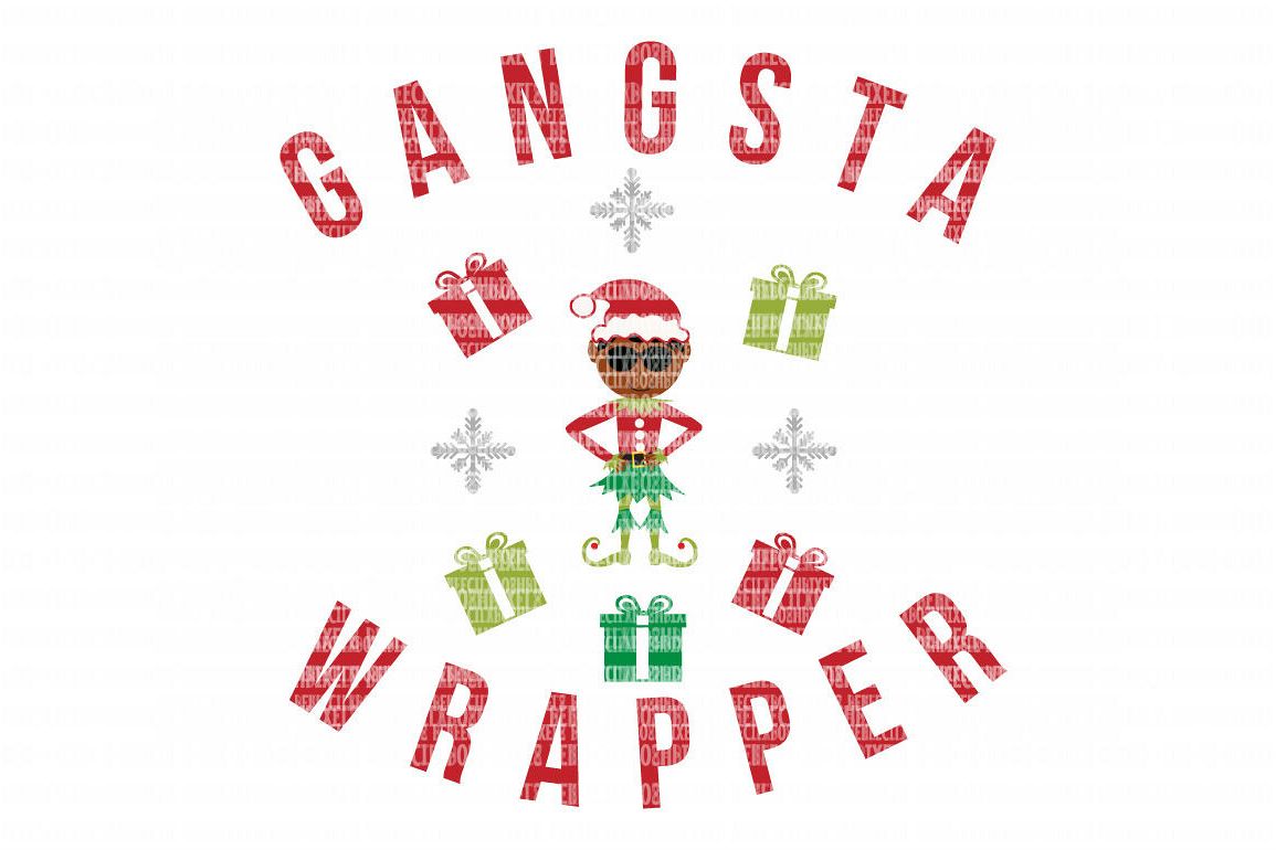 Download Gangsta Wrapper Christmas SVG Files Monogram Frame Cut ...