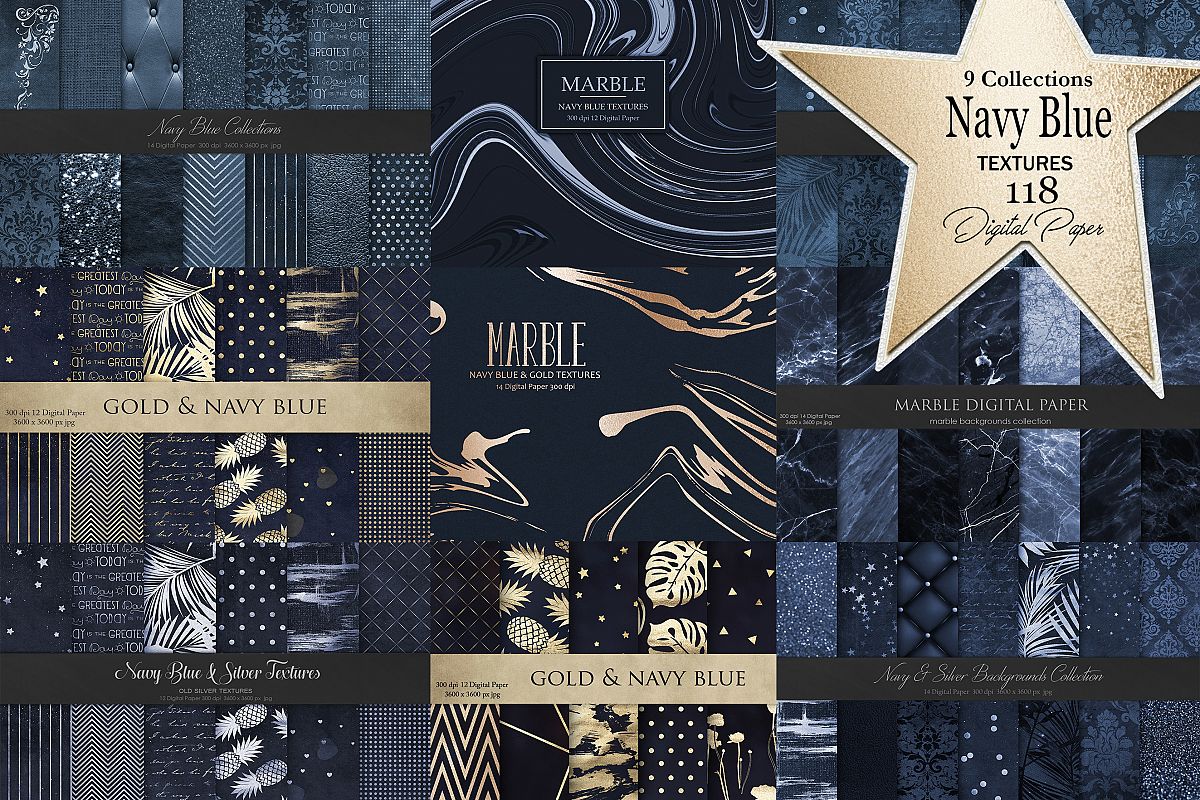 Navy Blue Gold Silver 118 Texture and Backgrounds example image 1