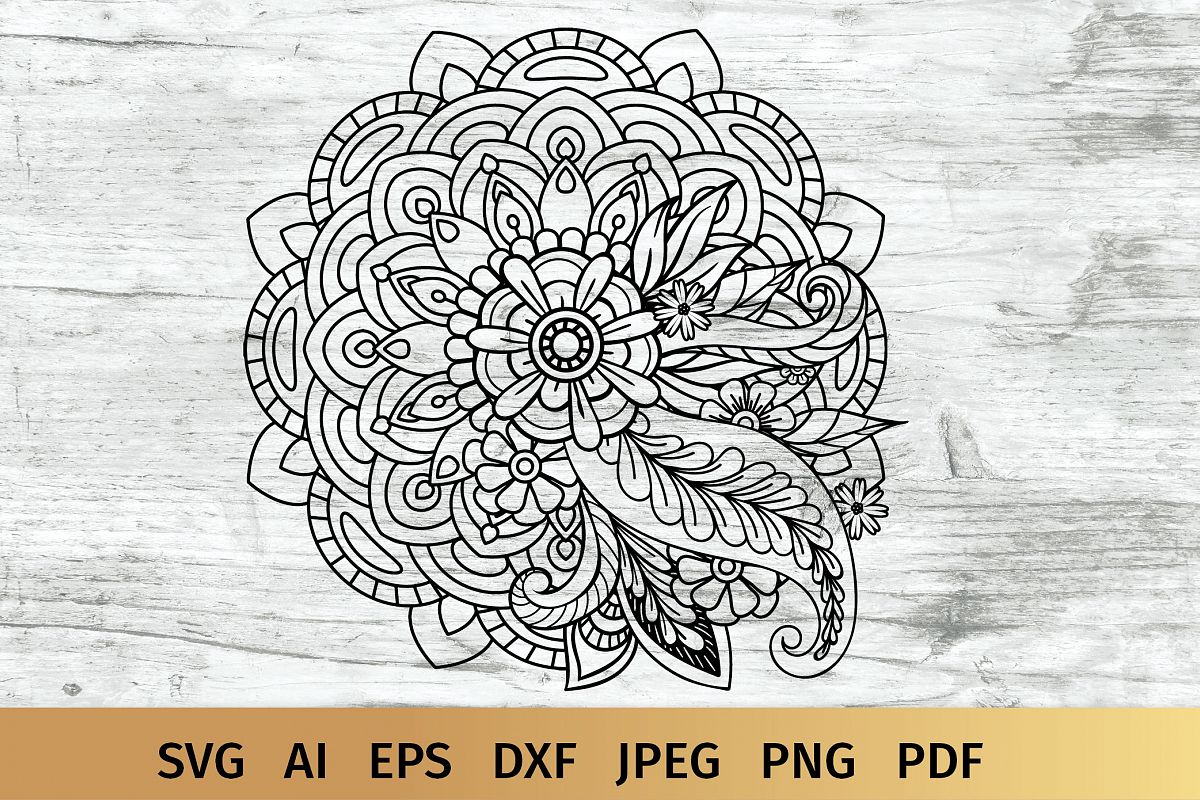 Floral Mandala SVG example image 1
