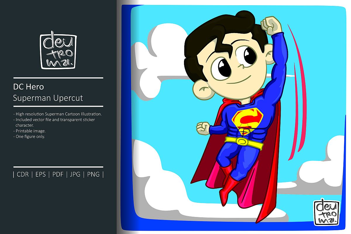 DC Hero Superman Cartoon Illustration Vector example image 1