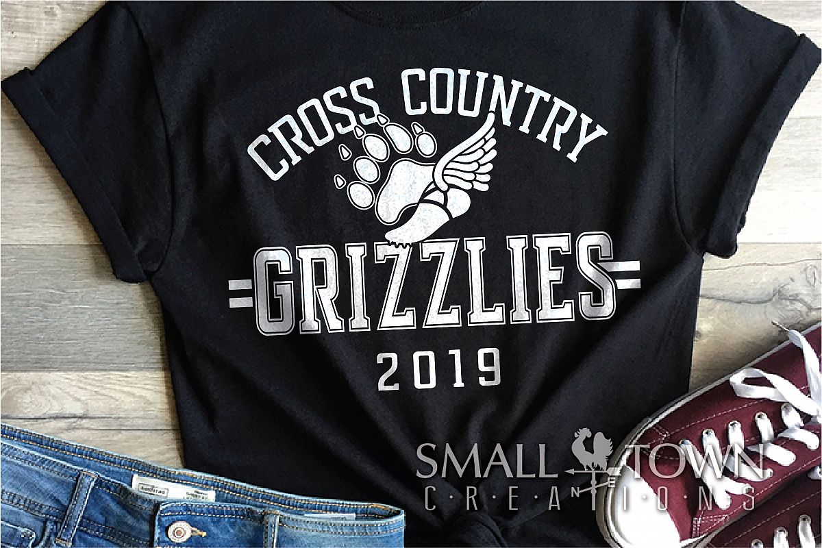 Grizzlies Cross Country, Sports, Logo, PRINT, CUT & DESIGN example image 1