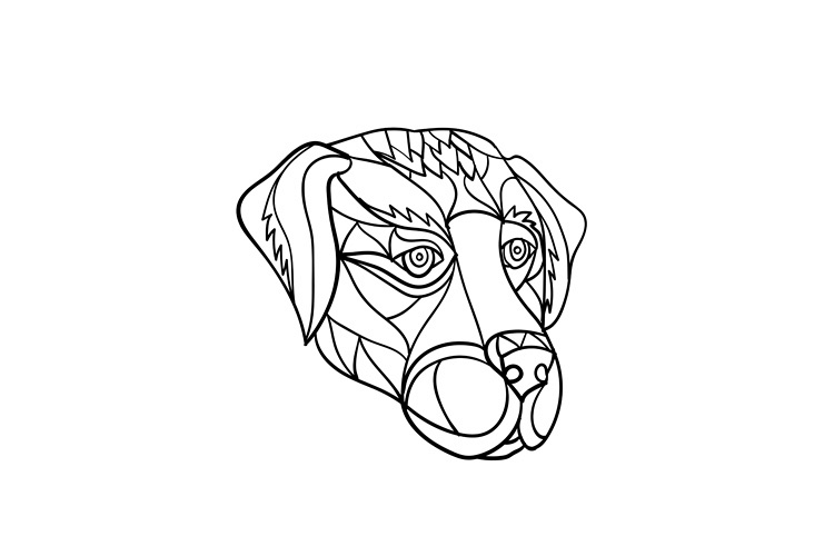 Labrador Dog Head Mosaic Black and White example image 1
