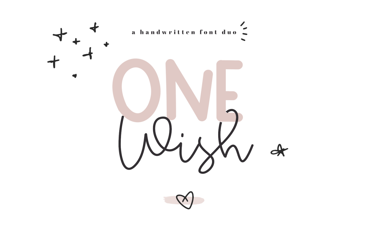 One Wish - Handwritten Script & Print Font Duo example image 1