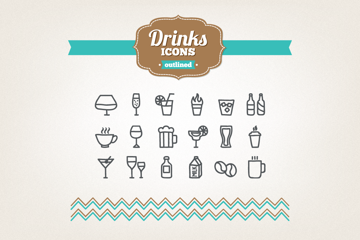 Hand Drawn Drinks Icons example image 1