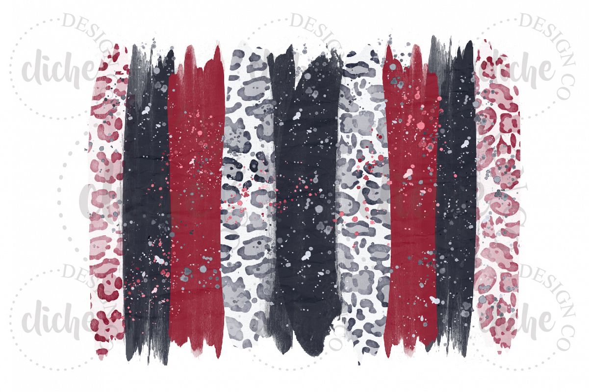 Red Black Paint Stroke Sublimation Design Background example image 1