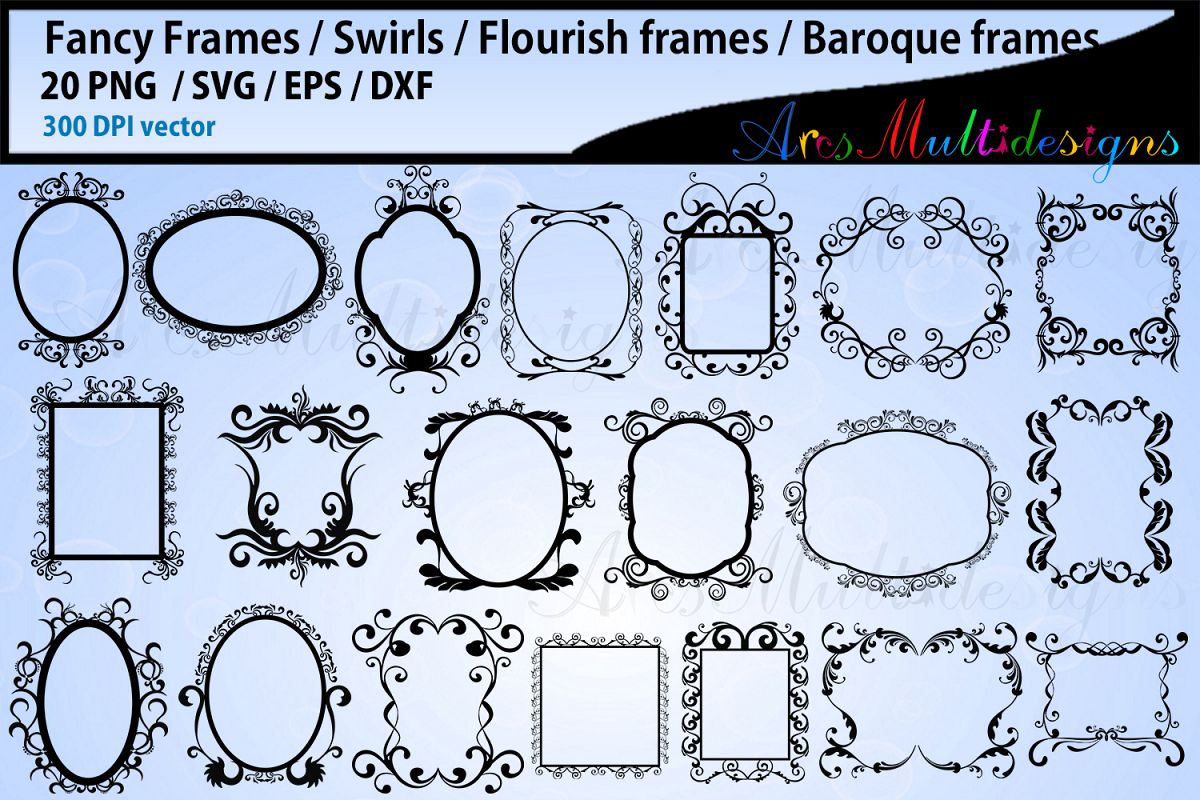 Download Fancy frames SVG bundle / fancy labels SVG / baroque frames